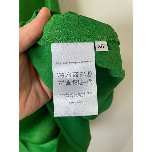 NWT BAUM UND PFERDGARTEN ANTOYA Kelly Green Midi Slip Dress Minimalist Lagenlook - Picture 9 of 10
